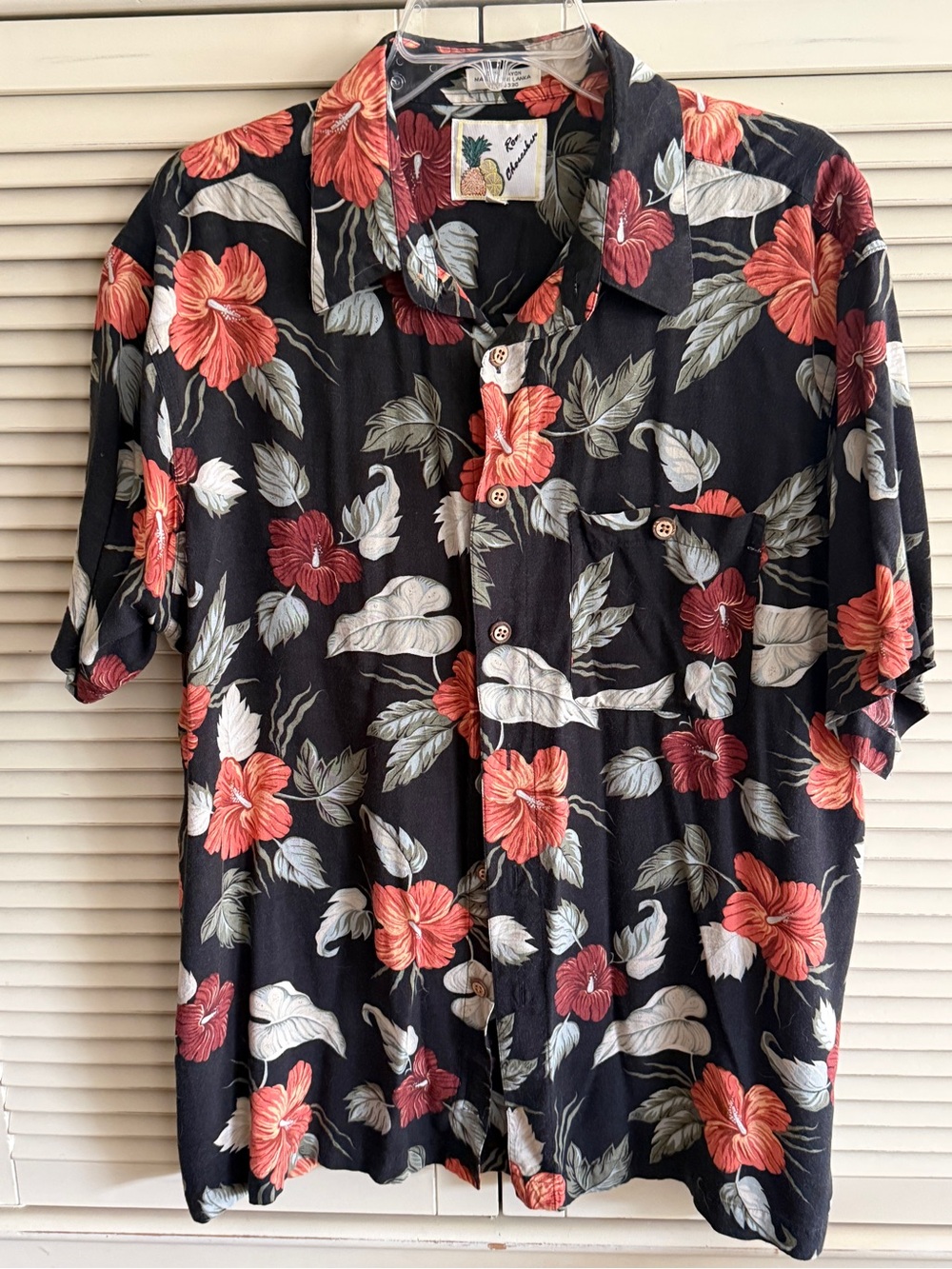 Men's Vintage Tropical Floral Short-Sleeve Shirt
